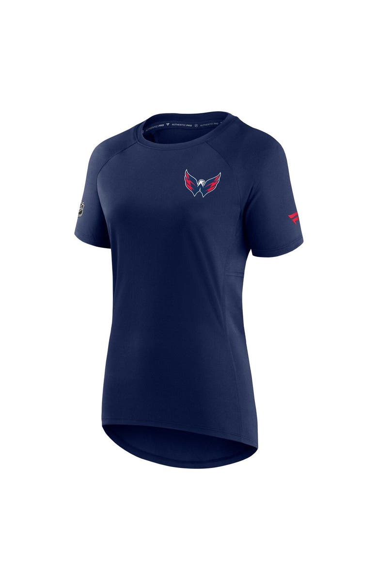 FANATICS Women's Fanatics Branded Navy Washington Capitals Authentic Pro Rink Raglan Tech T-Shirt, Alternate, color, 