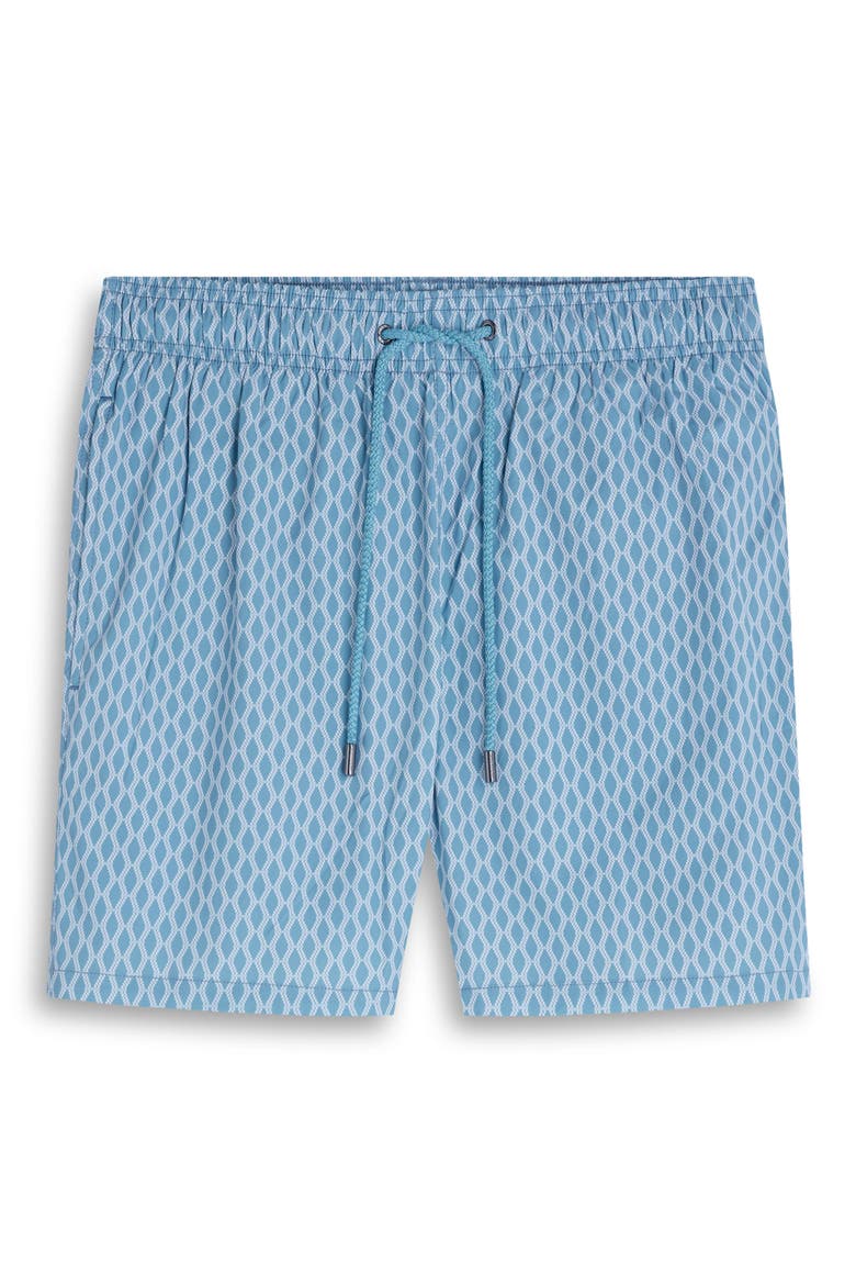 Cruz Print Swim Trunks, Alternate, color, TEAL