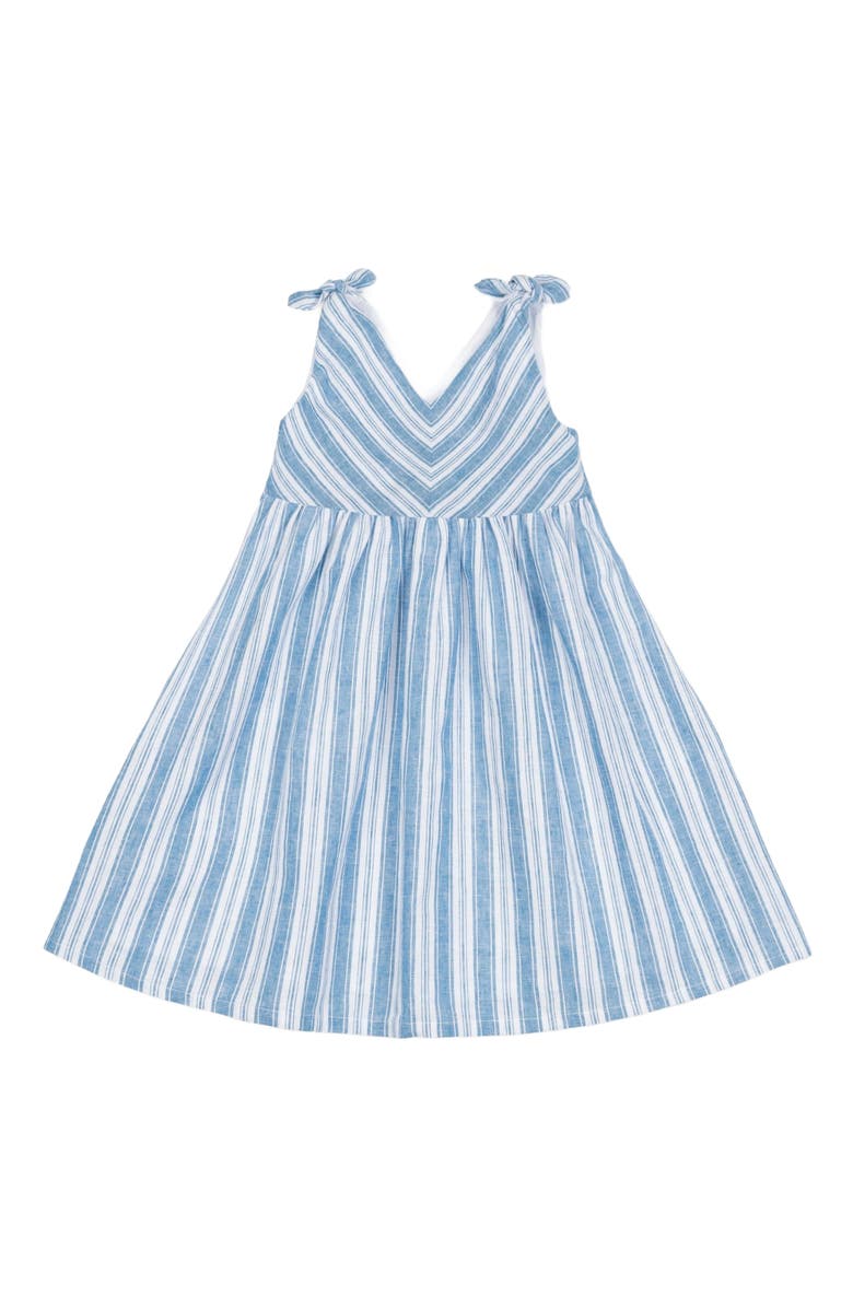 Hope & Henry Baby Girls' Organic Eyelet Bow Shoulder Dress, Infant, Alternate, color, Blue Variegated Stripe