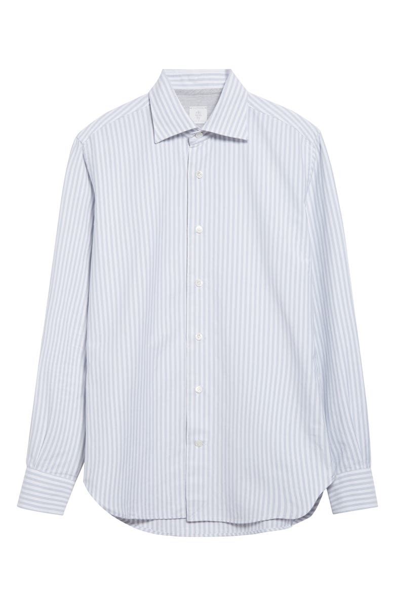 Eleventy Stripe Brushed Oxford Button-Up Shirt, Alternate, color, 08 Zucchero