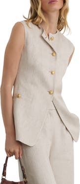 Reiss Nolah Linen Blend Vest