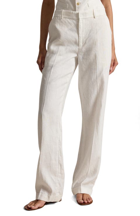 Straight Leg Linen Pants