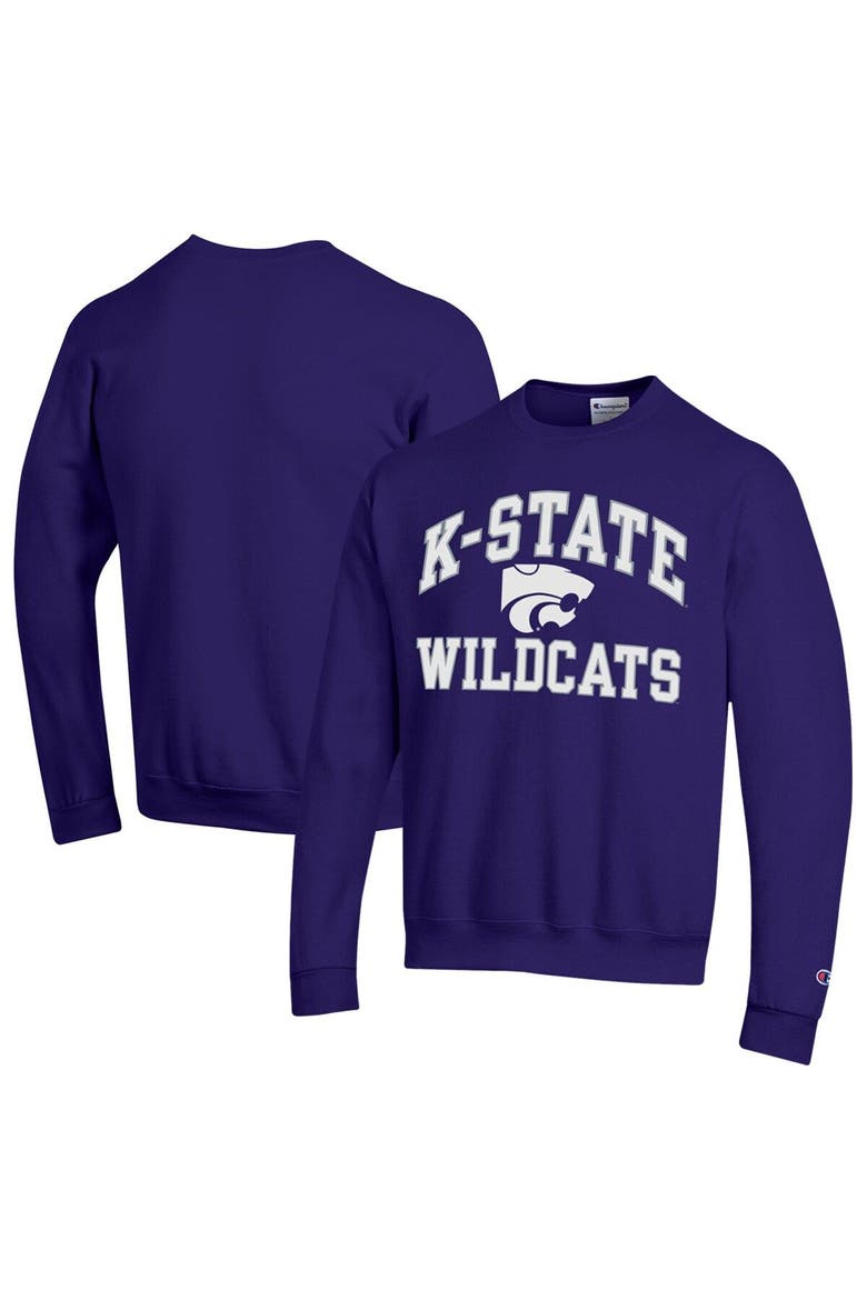 Men's Champion Purple Kansas State Wildcats High Motor Pullover Sweatshirt, Main, color, Purple