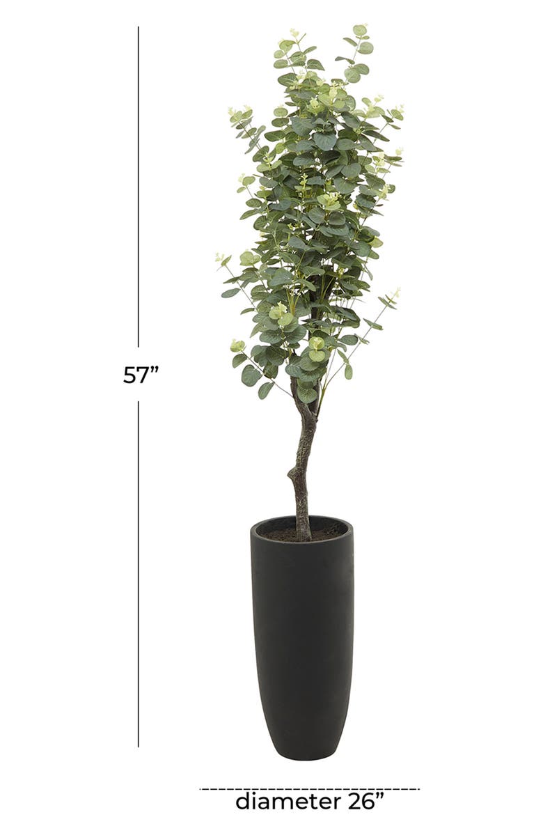 GINGER BIRCH STUDIO Green Faux Foliage Potted Artificial Eucalyptus Tree, Alternate, color, Green