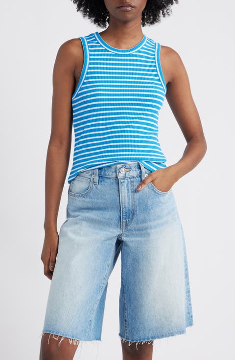 The Racer Stripe Rib Knit Tank