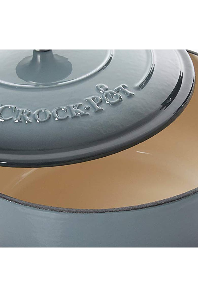 5 Quart Round Enameled Cast Iron Dutch Oven, Alternate, color, Grey