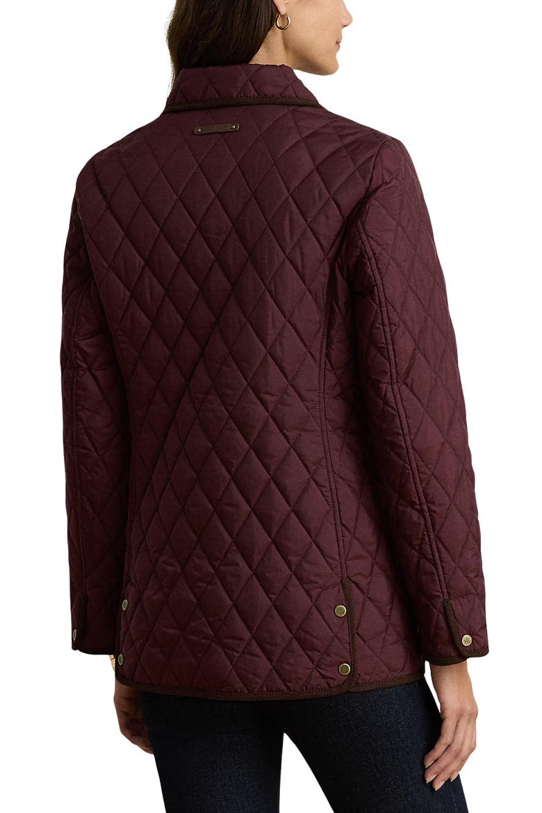 Butterpile Crest Quilted Jacket, Alternate, color, DARK GARNET