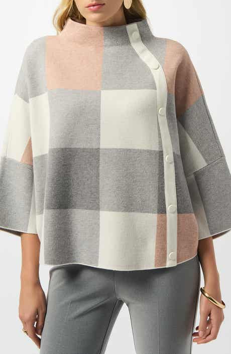 Plaid Stand Collar Sweater