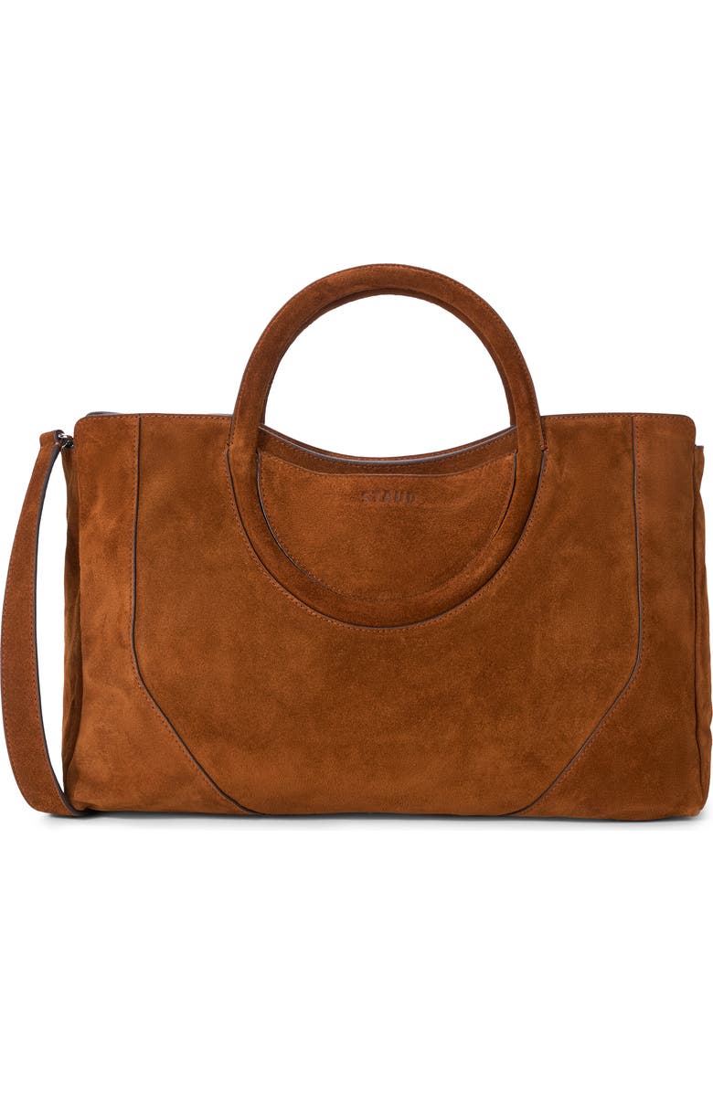 STAUD Maude Leather Satchel, Alternate, color, Tabacco