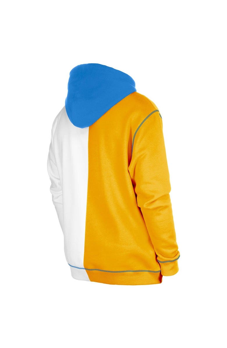 New Era Men's New Era Gold/White Los Angeles Chargers Third Down Split Raglan Pullover Hoodie, Alternate, color, Gold