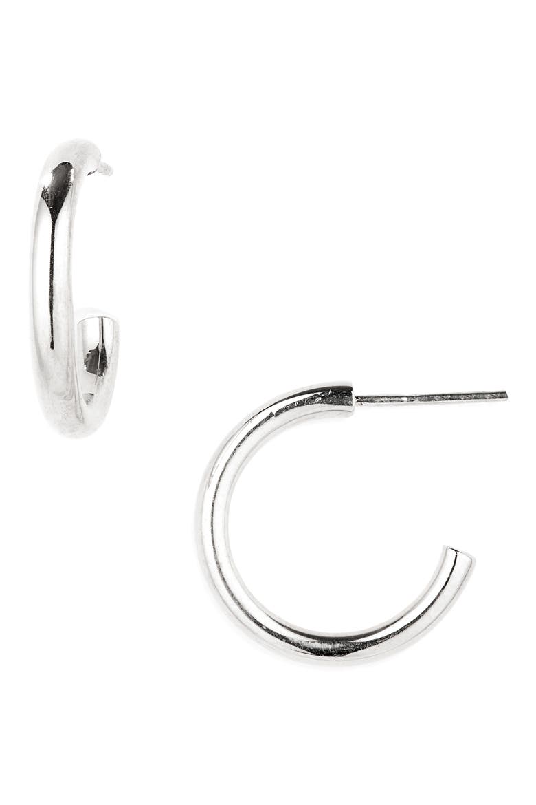 Sterling Silver Hoop Earrings, Main, color, SILVER