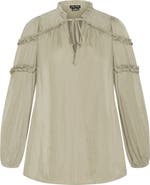 City Chic Ruffle Puff Sleeve<br />Peasant Blouse