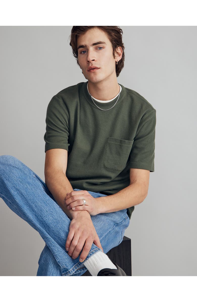 Madewell Waffle Knit Short Sleeve Pocket T-Shirt, Alternate, color,