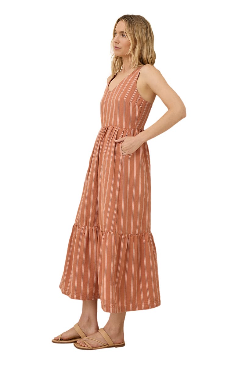 Pact Canopy Linen Easy Tank Dress Made with Organic Cotton, Alternate, color, Hermosa Stripe