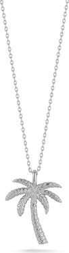 SPHERA MILANO Sterling Silver Palm Tree Pendant Necklace