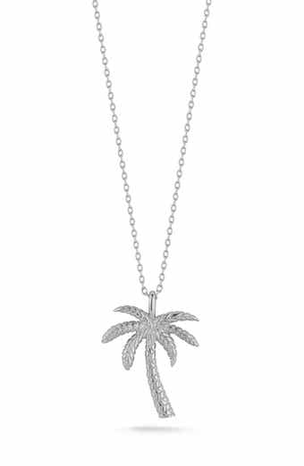 Sterling Silver Palm Tree Pendant Necklace