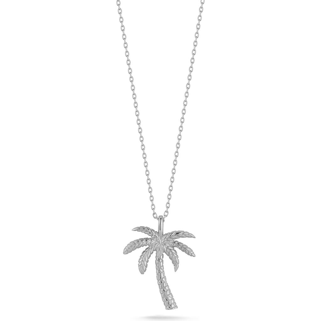 Sphera Milano Sterling Silver Palm Tree Pendant Necklace In Metallic