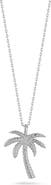 SPHERA MILANO Sterling Silver Palm Tree Pendant Necklace