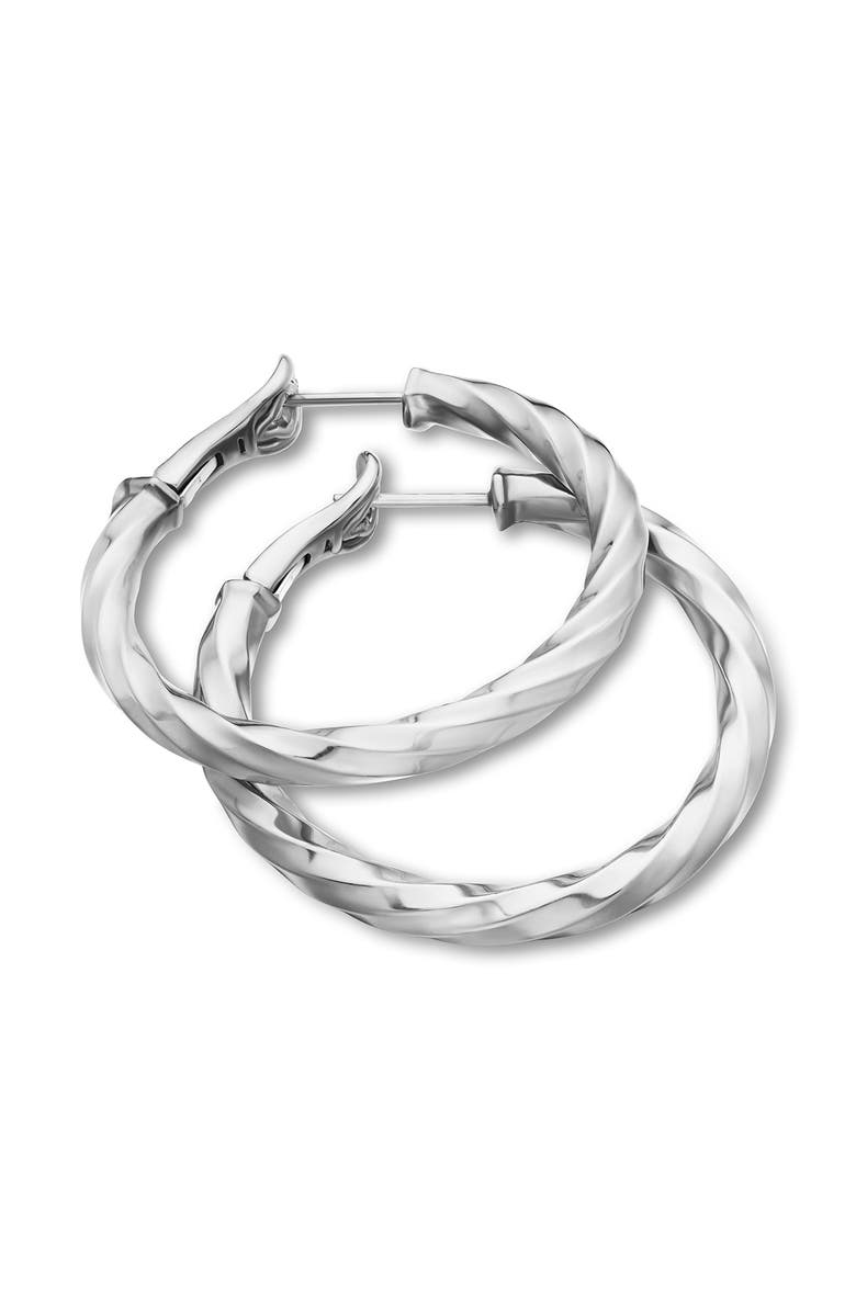 David Yurman Cable Edge<sup>™</sup> Hoop Earrings in Sterling Silver, 38mm, Alternate, color, 