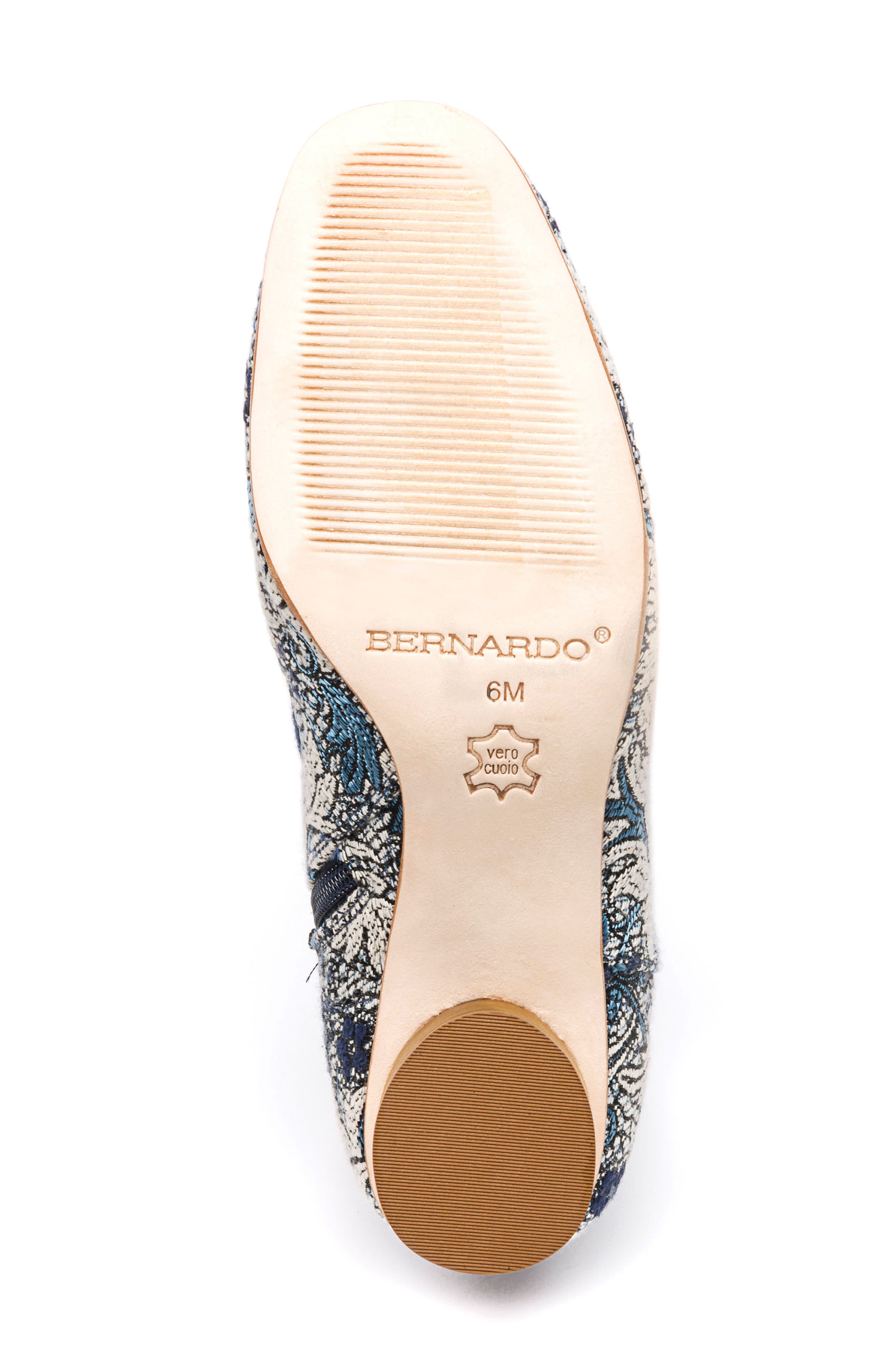 Bernardo Izzy Bootie, Alternate, color, BLUE JACQUARD FABRIC