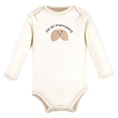 Touched By Nature Organic Cotton Long-sleeve Bodysuits In Gold