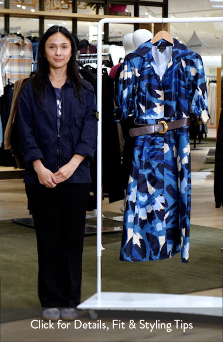 Belted Shantung Midi Shirtdress, sales video thumbnail