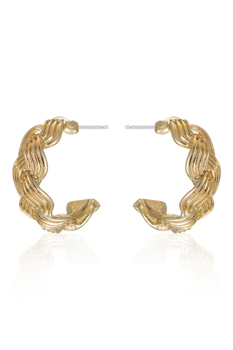 Modern Day Twist Hoop Earrings, Alternate, color, GOLD