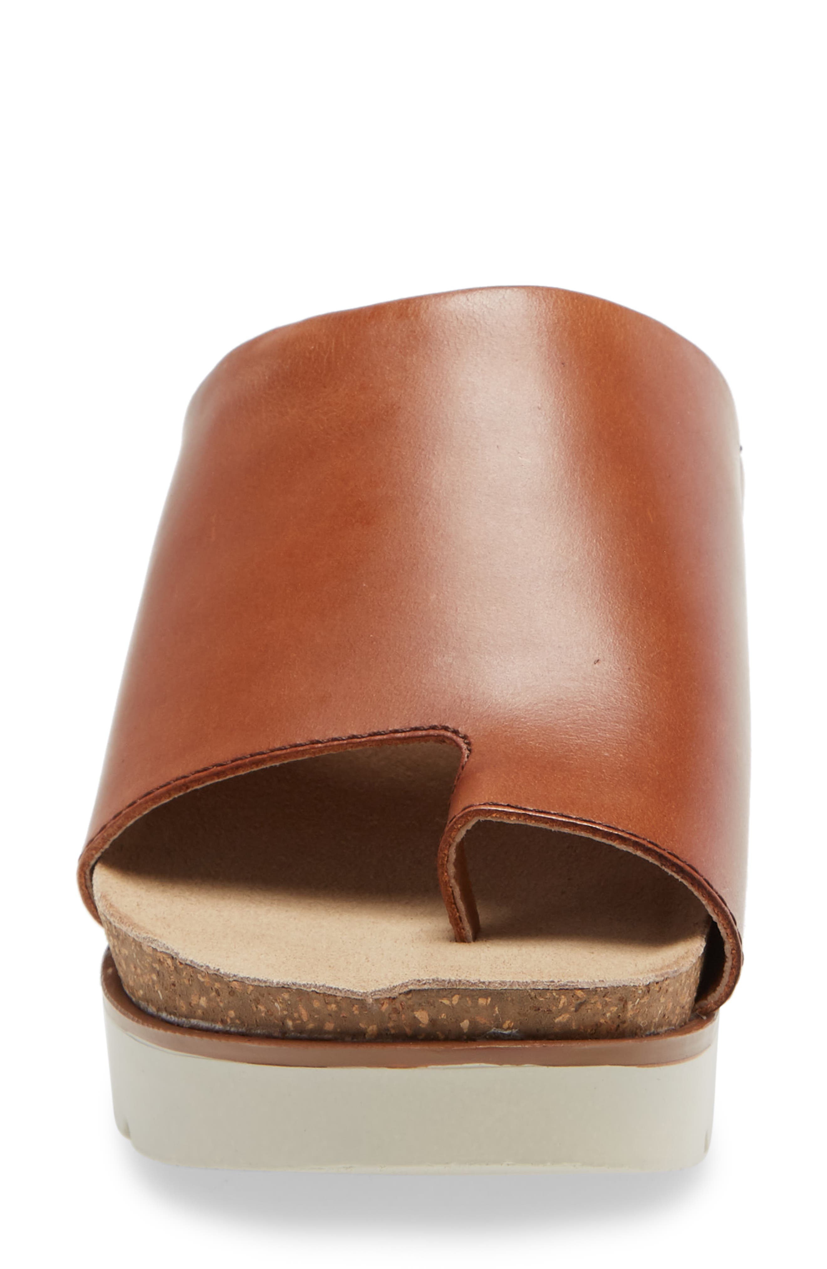 Clea 06 Platform Slide Sandal, Alternate, color, COGNAC LEATHER
