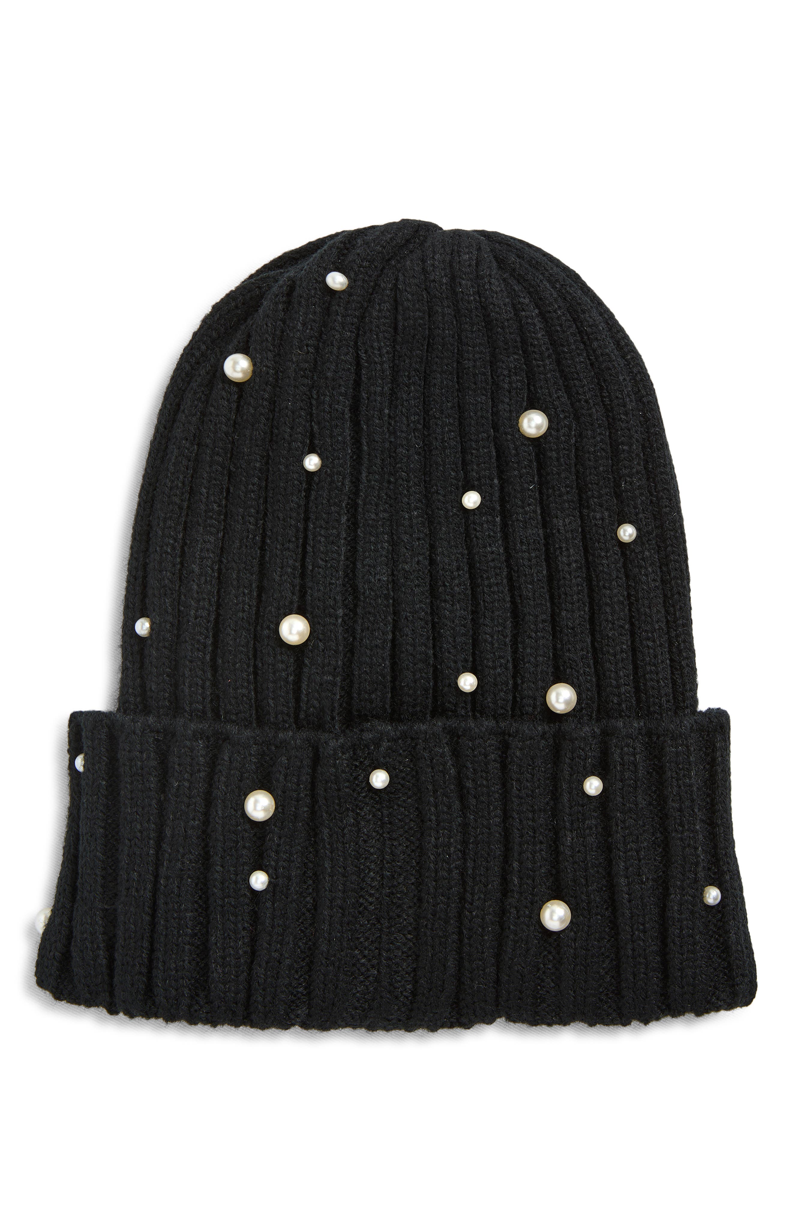 Tasha Faux Pearl Stud Beanie