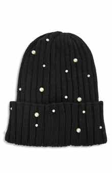 Tasha Faux Pearl Stud Beanie