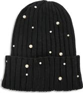 Tasha Faux Pearl Stud Beanie