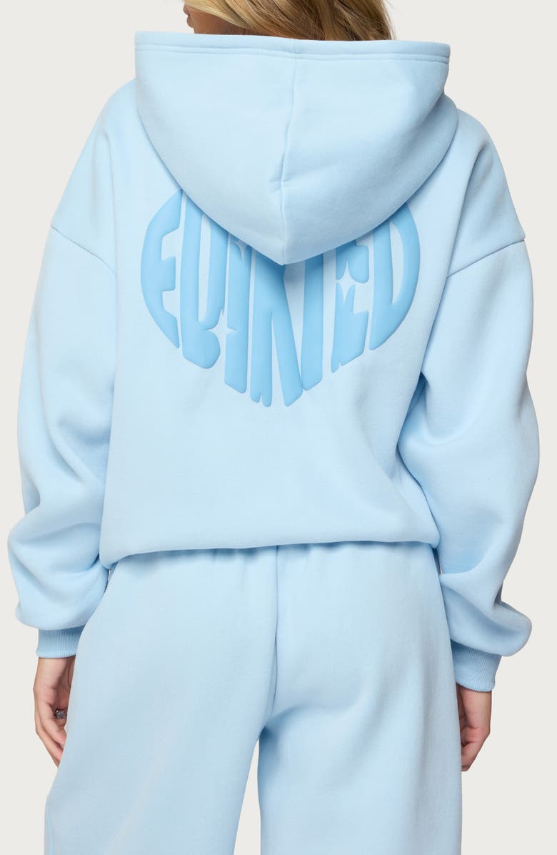 EDIKTED Major Love Logo Hoodie, Alternate, color, Light-Blue