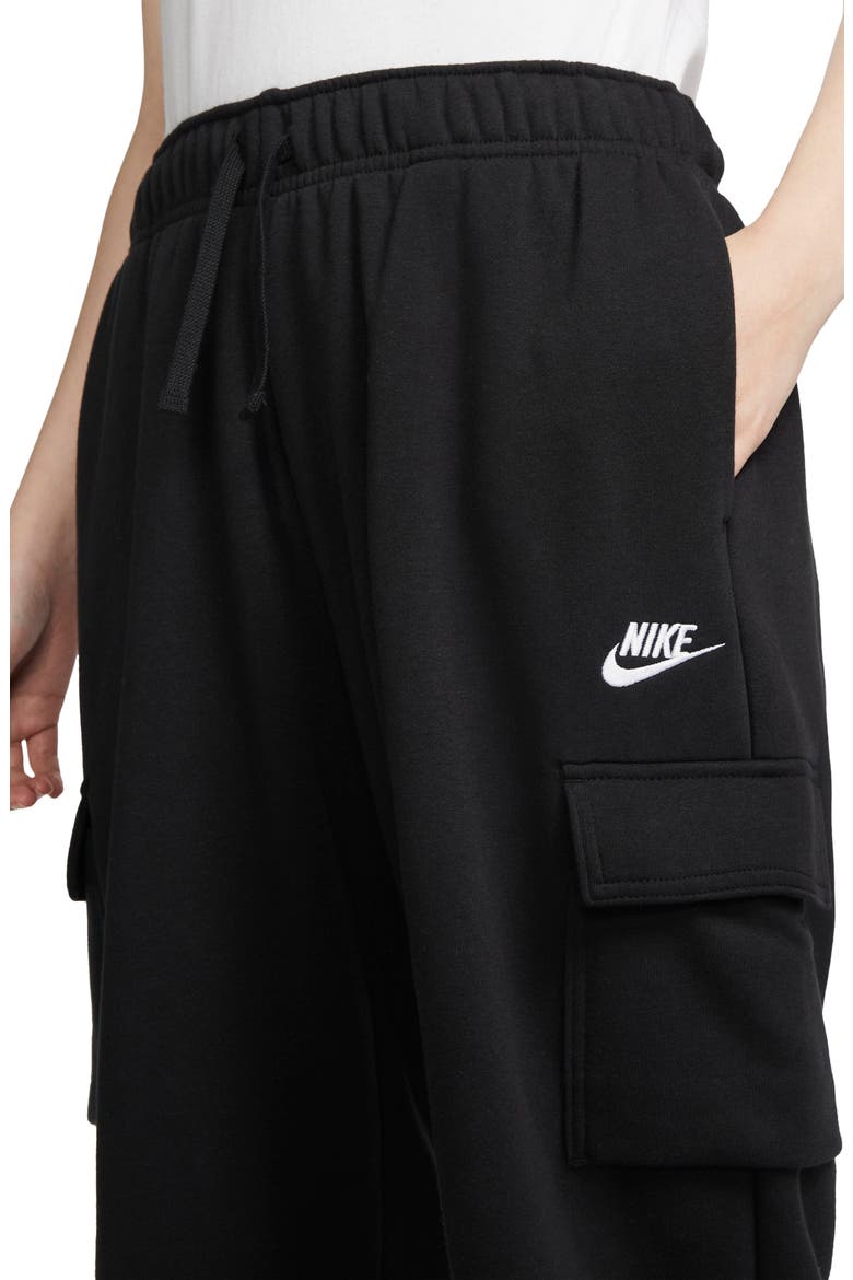 Oversize Fleece Cargo Sweatpants, Alternate, color, BLACK/WHITE