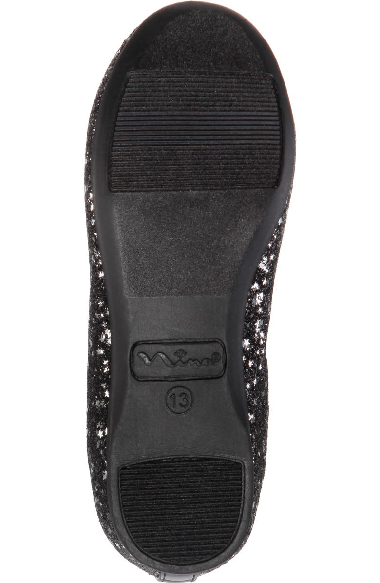Nina Esther Ballet Flat, Alternate, color, Black Star Baby Glitter