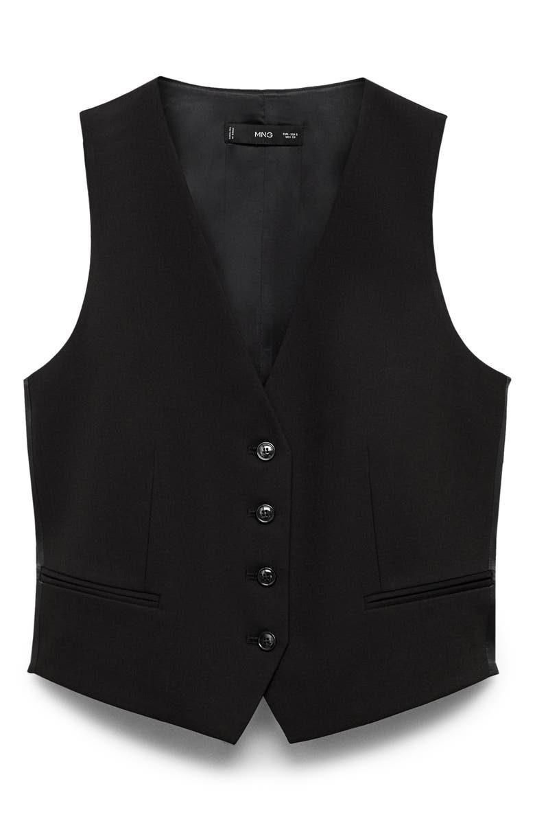 MANGO Stretch Satin Contrast Suit Vest, Alternate, color, 