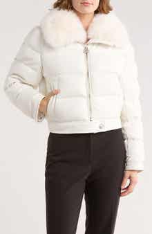 L'AGENCE Bretton Faux Fur Trim Quilted Puffer Jacket