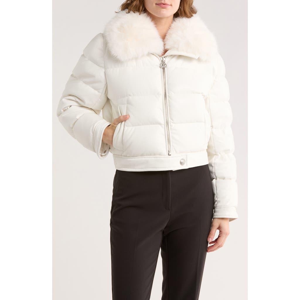 L'agence Bretton Faux Fur Trim Quilted Puffer Jacket In Multi