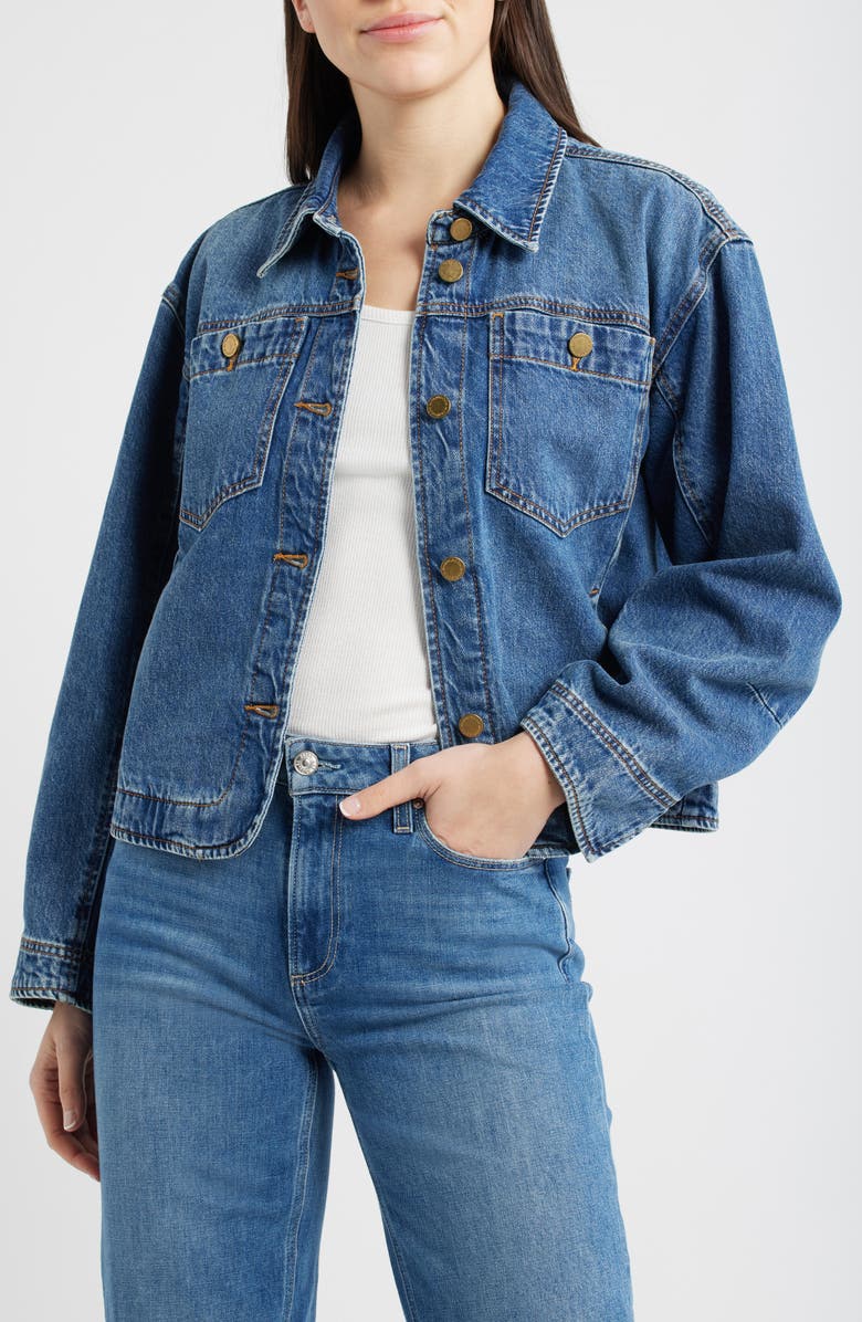 Wit & Wisdom Denim Jacket, Main, color, Mid Blue Artisanal