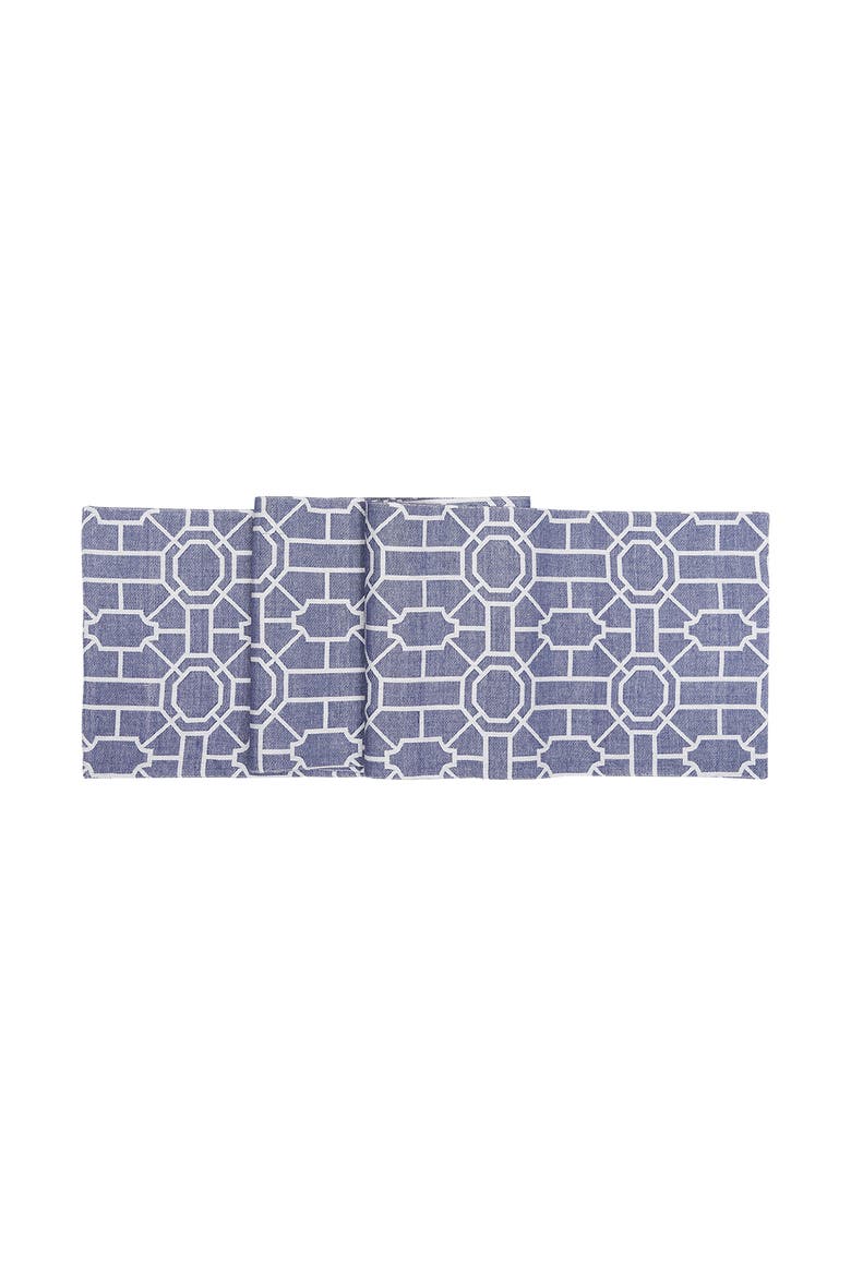 Trellis Woven Table Runner, Main, color, Blue