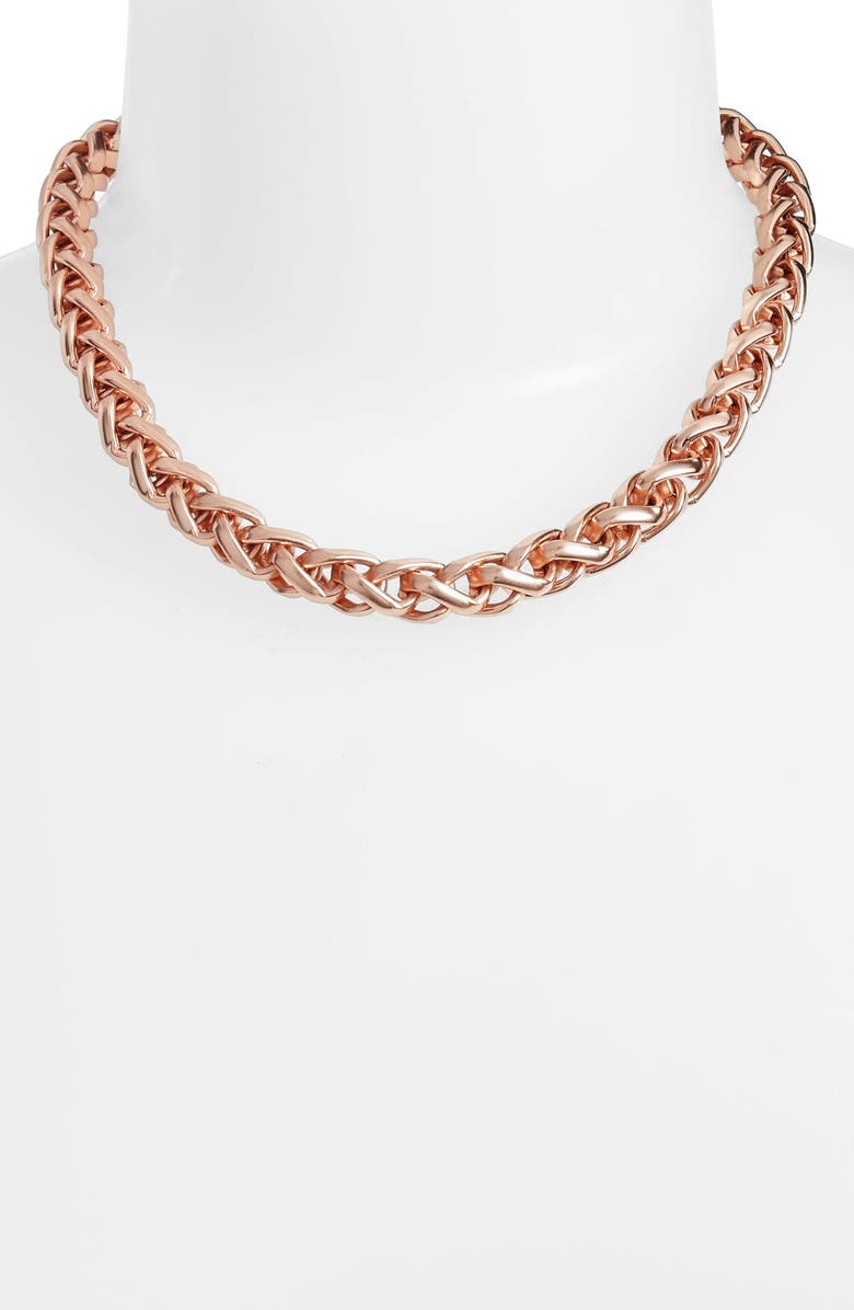 Karine Sultan Braided Link Collar Necklace, Alternate, color,