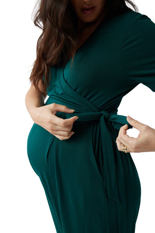 Ingrid & Isabel Maternity Everywear Short Sleeve Jumpsuit In Green