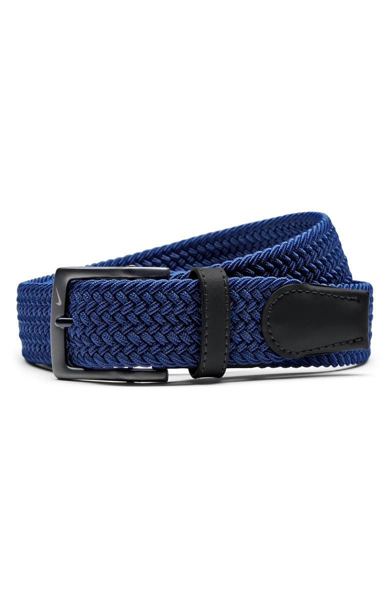 Nike Golf Tour Woven Stretch Belt, Main, color, Navy