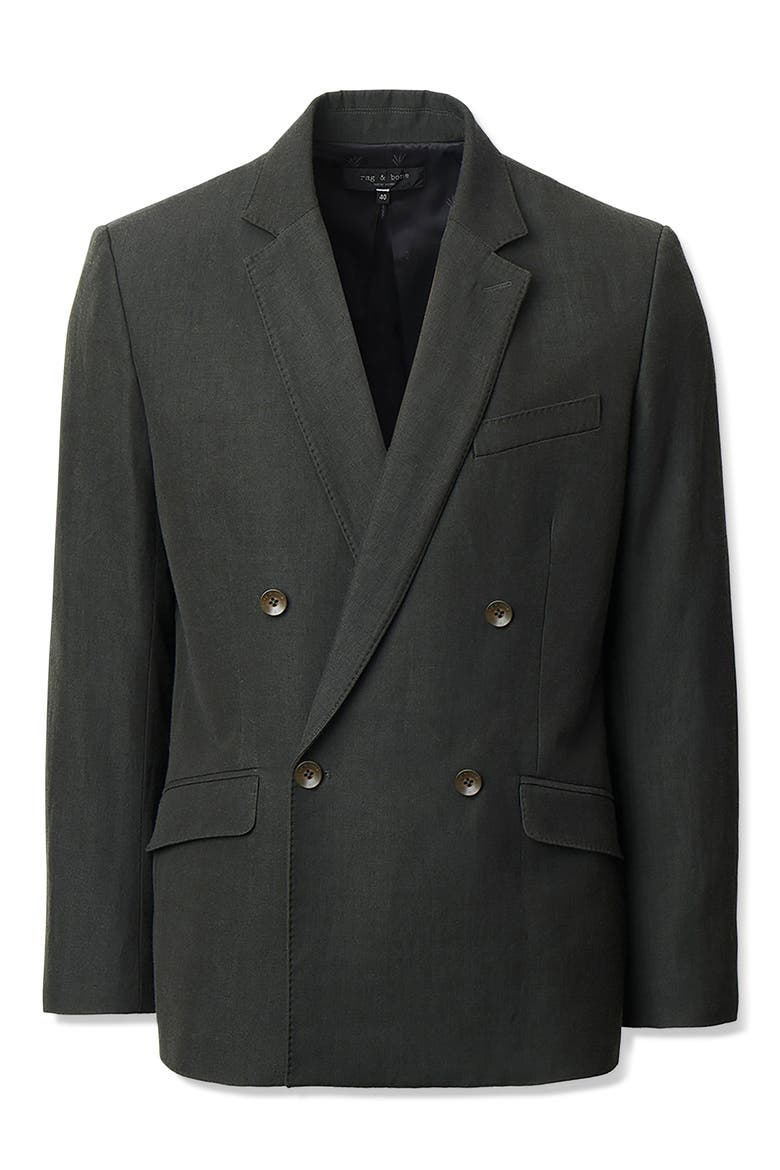 Butler Double Breasted Wool Blend Blazer, Alternate, color, CHARCOAL GREEN