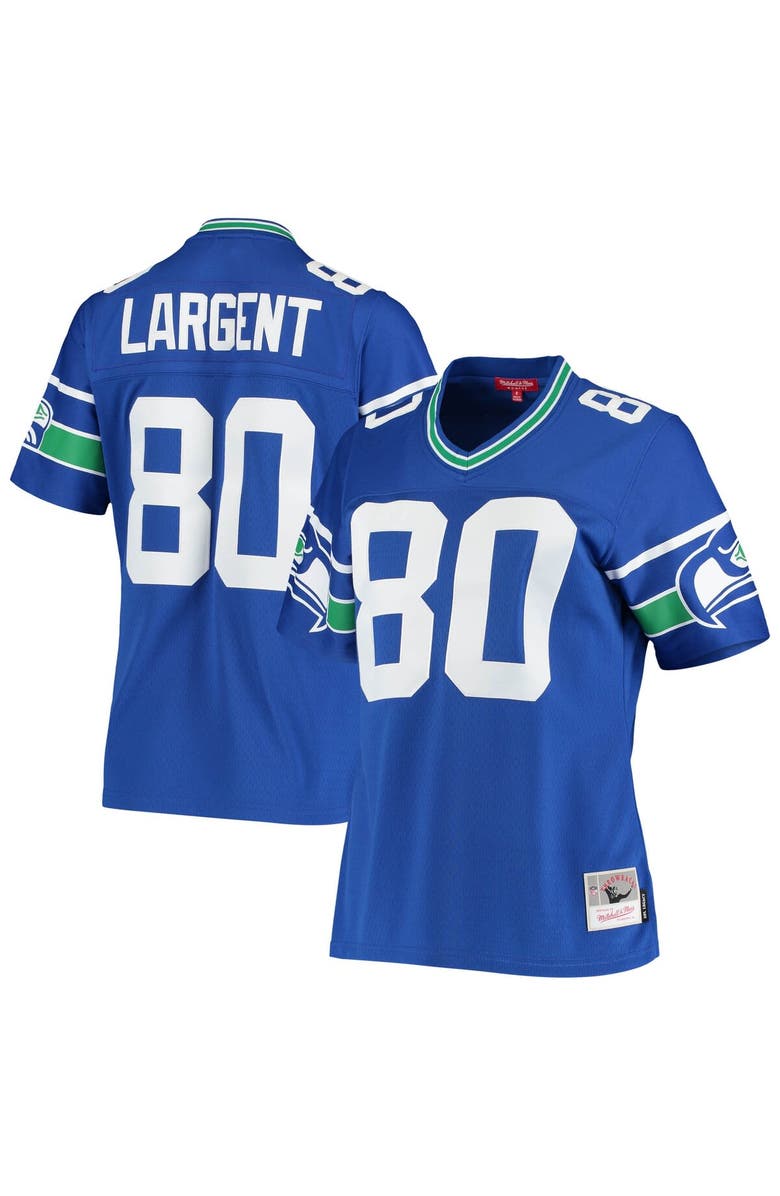 Mitchell & Ness Women's Mitchell & Ness Steve Largent Royal Seattle Seahawks 1985 Legacy Replica Jersey, Main, color, Royal
