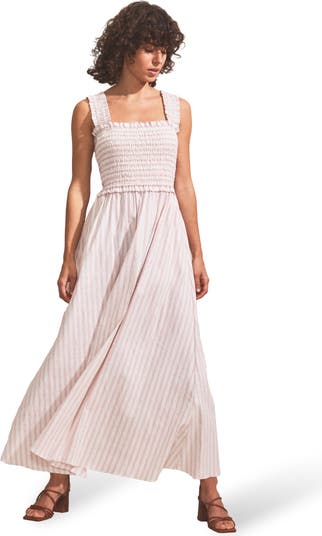 Ro&Zo Stripe Shirred Dress | Nordstrom