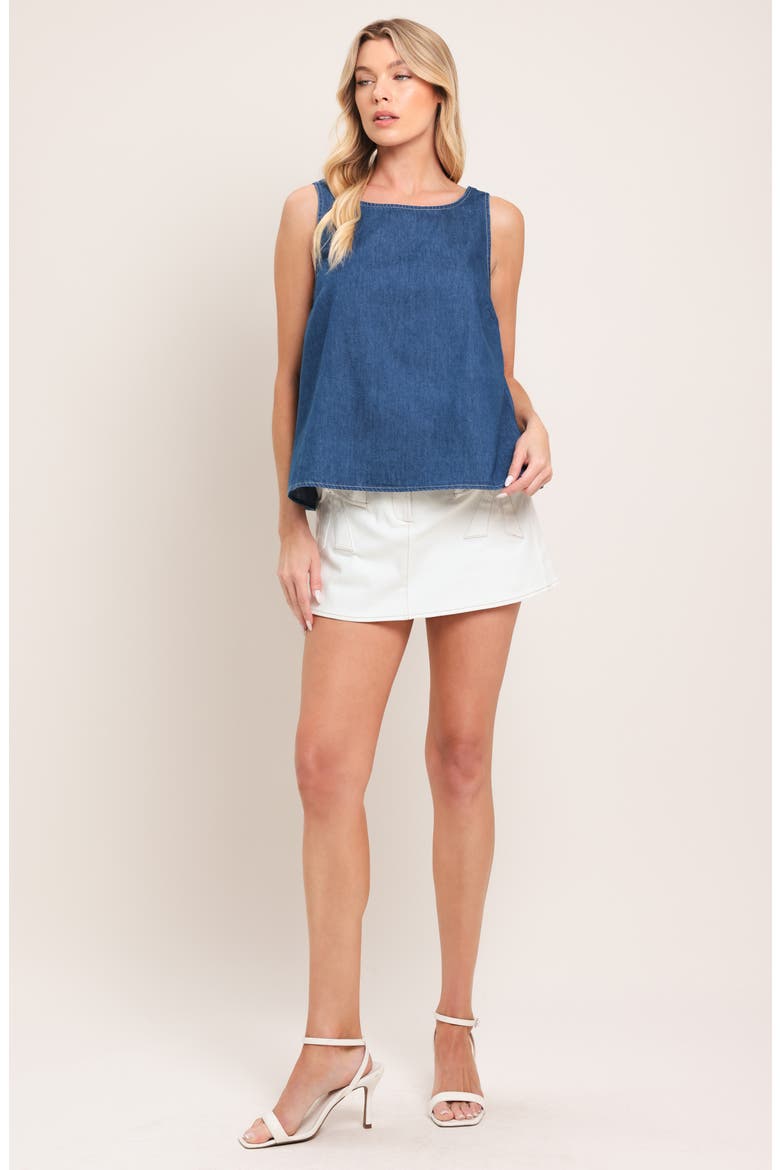 Open Back Sleeveless Cotton Top, Alternate, color, MEDIUM INDIGO
