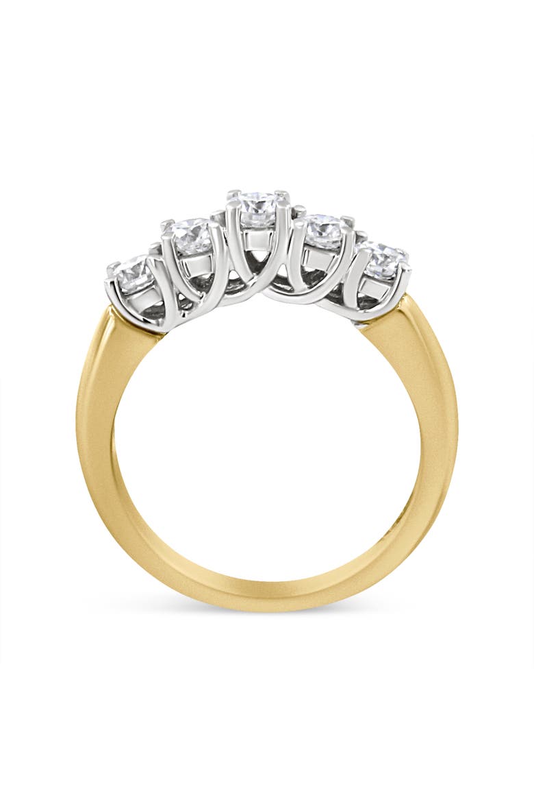 18K Yellow Gold 1.0 Cttw Diamond Step up 5 Stone Ring Band, Alternate, color, Yellow Gold