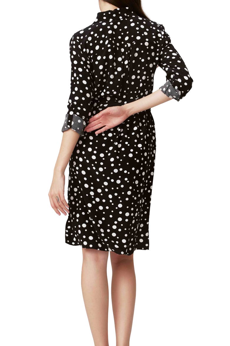Prita Tie Belt Long Sleeve Shirtdress, Alternate, color, SPOT LIGHT