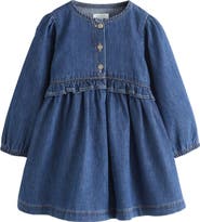 NEXT Kids' Denim Frill Dress