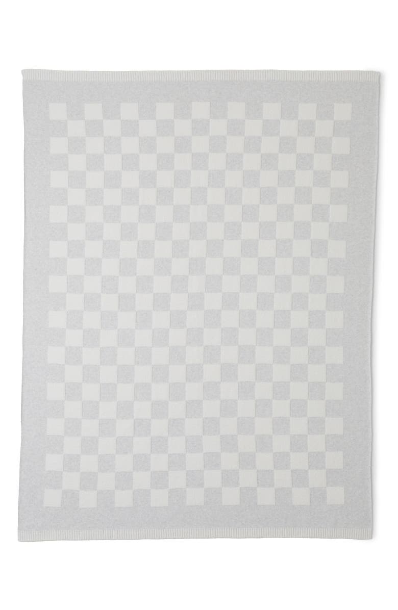 Barefoot Dreams<sup>®</sup> CozyChic<sup>™</sup> Checkered Cotton Blend Throw Blanket, Main, color, Gray-Cream